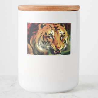 Snarling Tiger Artistic Portrait Food Label