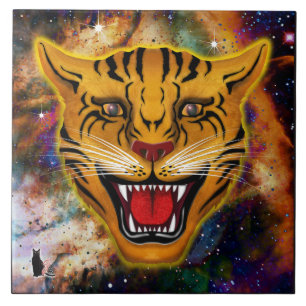 Snarling Tiger Nebula Ceramic Tile