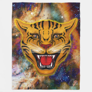 Snarling Tiger Nebula Fleece Blanket