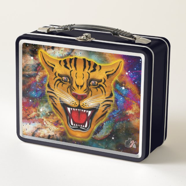 Snarling Tiger Nebula Metal Lunch Box (Front)