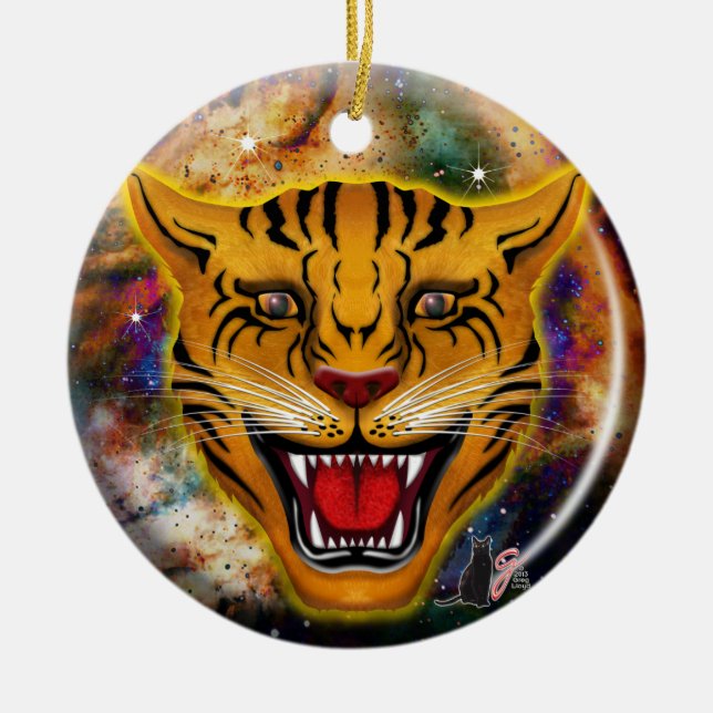 Snarling Tiger Nebula Ornament (Front)