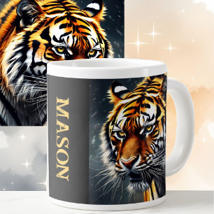 Snarling Tiger Personalise Name Gift Coffee Large Coffee Mug