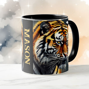 Snarling Tiger Personalize Name Gift Coffee Mug