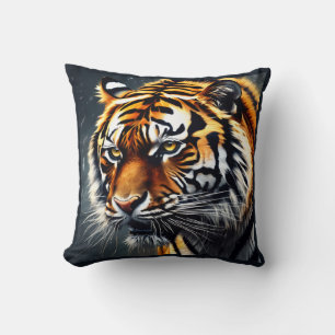 Snarling Tiger Square Cushion