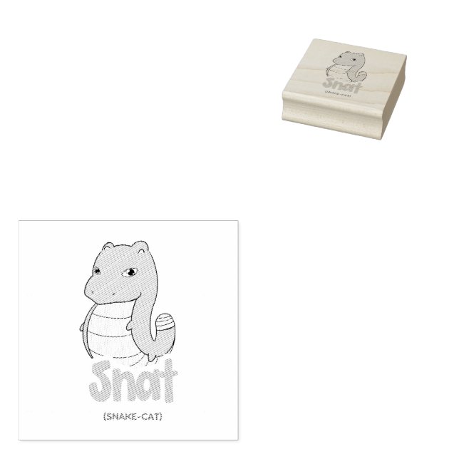 Snat (Snake + Cat) Cute Ink Stamp (Stamped)