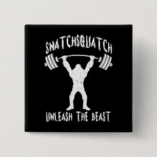 Snatchsquatch, Cartoon Big Foot, Beast, Funny Gym 15 Cm Square Badge