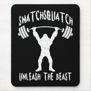 Snatchsquatch, Cartoon Big Foot, Beast, Funny Gym Mouse Mat