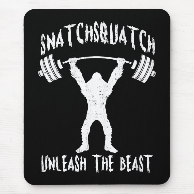 Snatchsquatch, Cartoon Big Foot, Beast, Funny Gym Mouse Mat (Front)