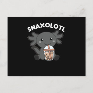 Snaxolotl Axolotl Bubble Tea Lovers Sweet Animals Postcard