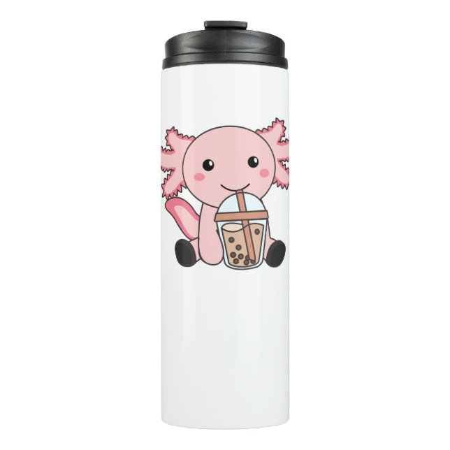 Snaxolotl Axolotl Bubble Tea Lovers Sweet Animals  Thermal Tumbler (Front)