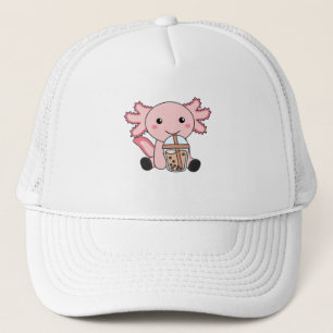 Snaxolotl Axolotl Bubble Tea Lovers Sweet Animals Trucker Hat