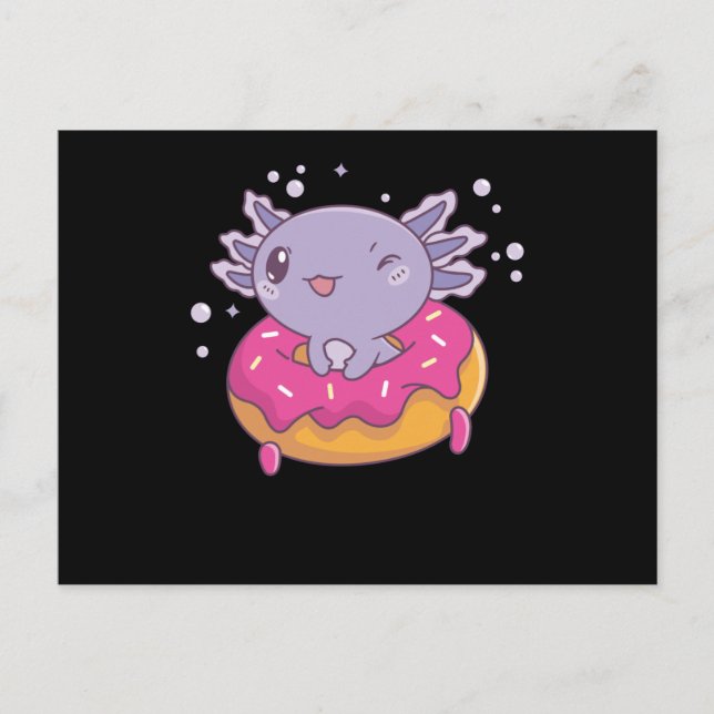 Snaxolotl Axolotl Donut Lovers Sweet Animals Postcard (Front)