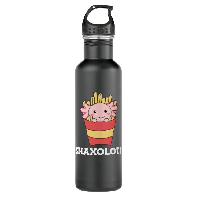 Snaxolotl Axolotl Lover Cute Animals Fries 710 Ml Water Bottle (Front)