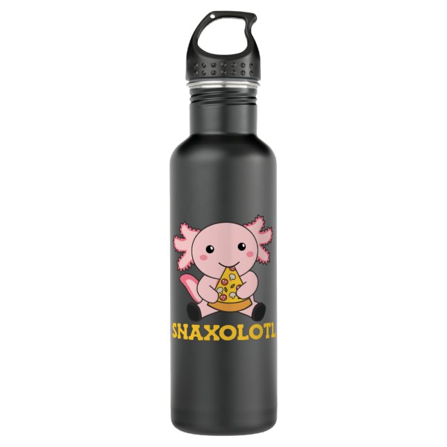Snaxolotl Axolotl Lover Cute Animals Pizza 710 Ml Water Bottle (Front)