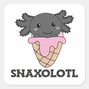 Snaxolotl Axolotl Strawberry Ice Lovers Sweet Squa Square Sticker