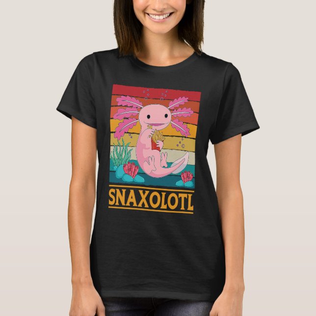 Snaxolotl Cute Axolotl French Fries Food  Animal   T-Shirt (Front)