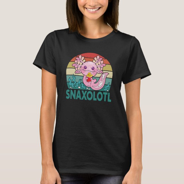 Snaxolotl Cute Axolotl French Fries Food Animal T-Shirt (Front)