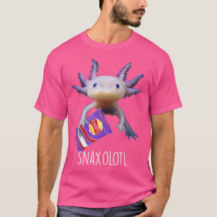 Snaxolotl Snack Foodie Funny Axolotl Salamander Pu T-Shirt