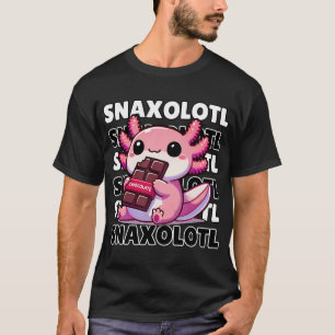 Snaxolotl Text Pattern With Cute Axolotl Eating a T-Shirt