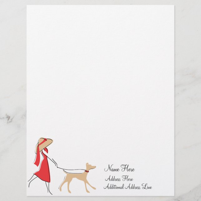 Snazzy Dog Walker Personalised Letterhead (Front)