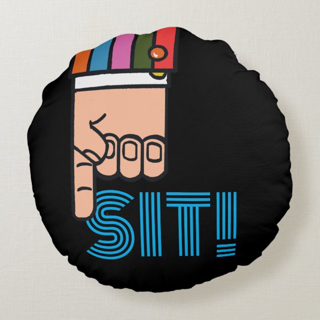 Snazzy Pointing Finger Round Pillow (Back)