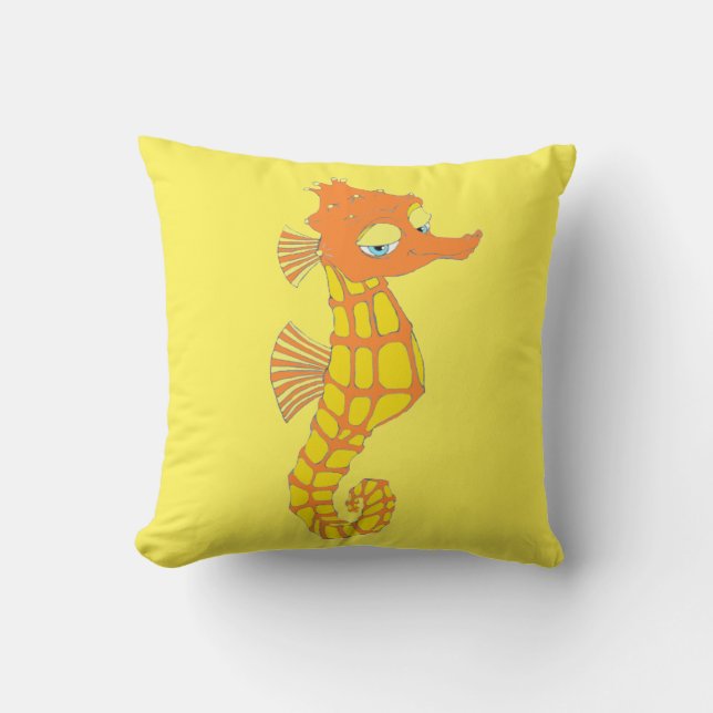 Snazzy Seahorse Square Pillow (Front)