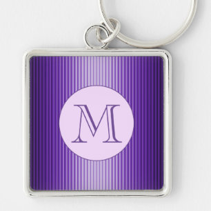 Snazzy Sophisticates Purple Glow Stripes Custom Key Ring
