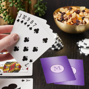 Snazzy Sophisticates Purple Stripes Custom Playing Cards
