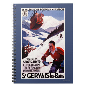 SNCF Railway Cable Car Promo Poster Notebook