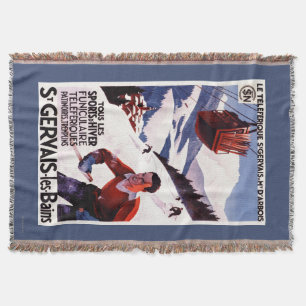 SNCF Railway Cable Car Promo Poster Throw Blanket