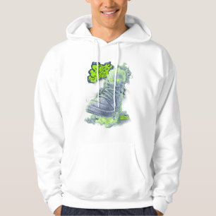 Sneak Skest Ghost Shoe – Neon Green Streetwear Art Hoodie