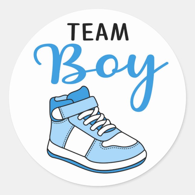 Sneaker Ball Team Boy gender reveal Stickers (Front)
