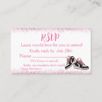Sneaker Birthday, Glitter Sweet 16 RSVP, 