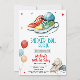 Sneaker Birthday Party invite