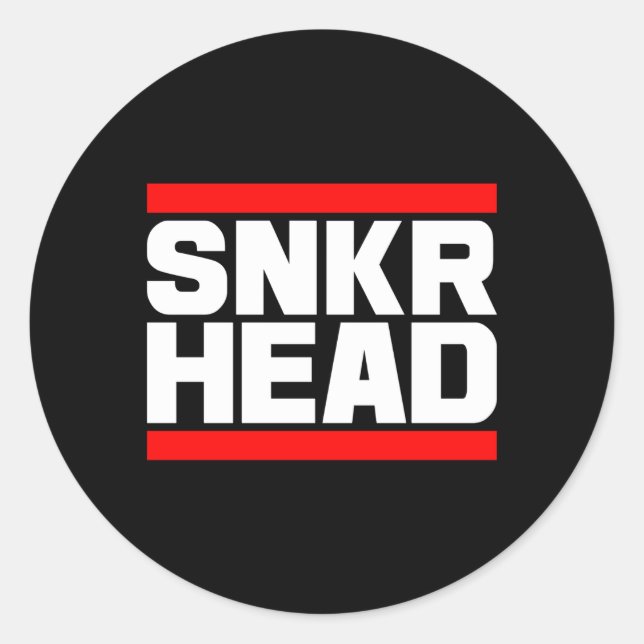 Sneaker Head Sole Collector Sneaker Junkie Snkr He Classic Round Sticker (Front)