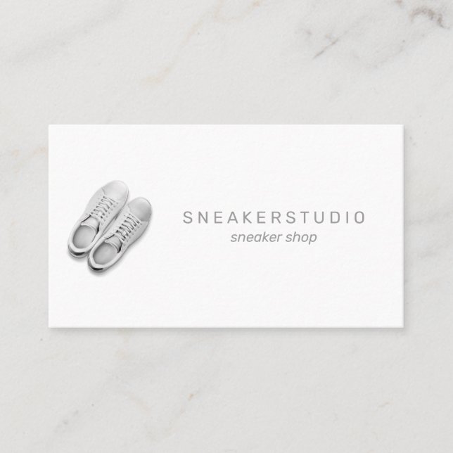 Sneaker Shoes Sport Grey Business Card (Front)