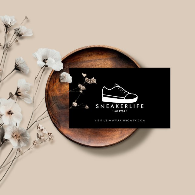 Sneaker Sport Shoes hand drawn black Business Card (Creator Uploaded)