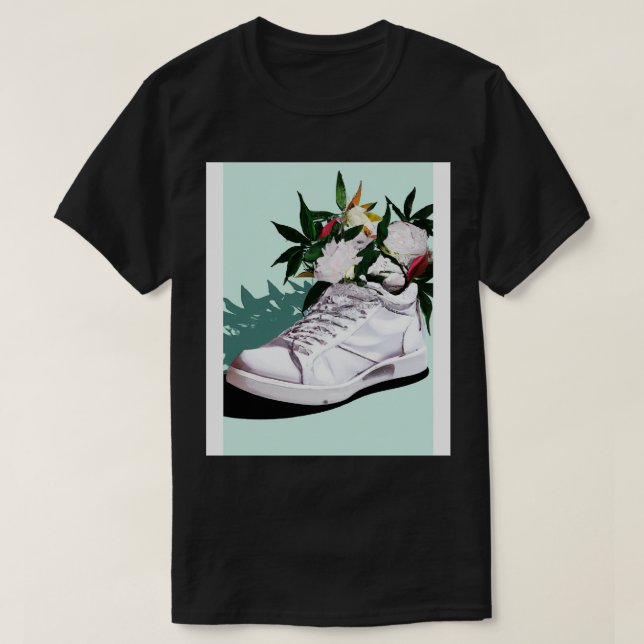 Sneaker with Flowers T-Shirt (Design Front)