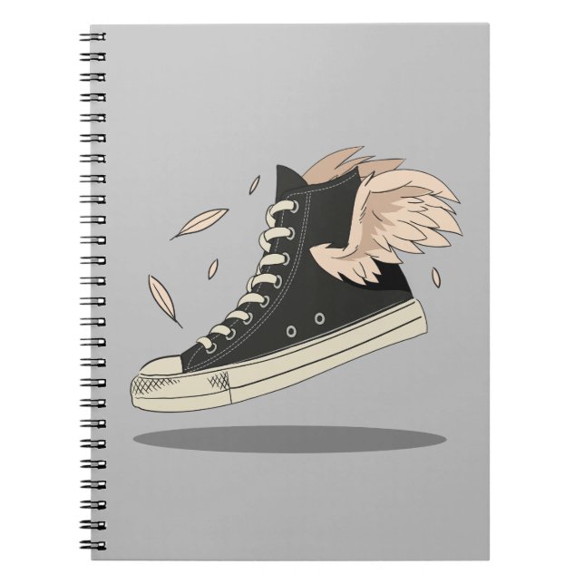 Sneaker with Wings Sneaker Head Notebook (Front)