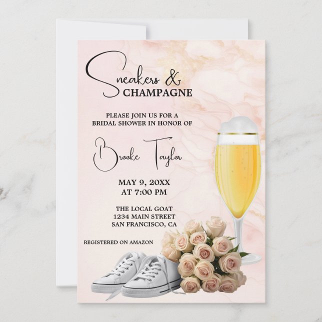 Sneakers and Champagne Bridal Shower Invitation (Front)