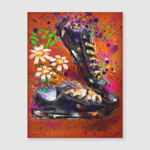 Sneakers and Daisies Impressionistic Orange Magnet
