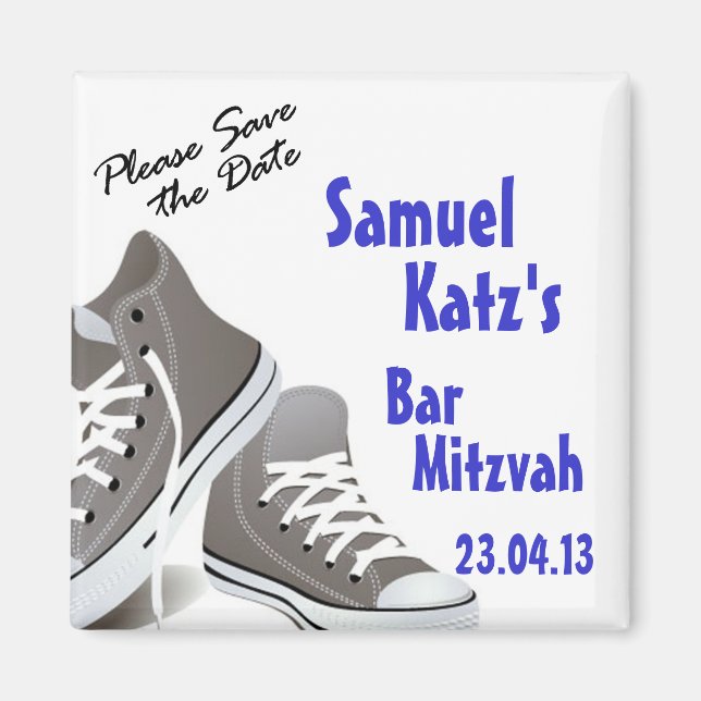 Sneakers Bar/Bat Mitzvah Magnet (Front)
