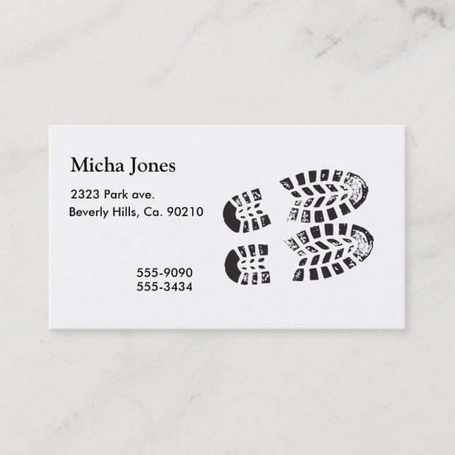 Sneakers Black & White Imprint Business Card (Front)