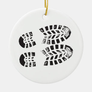 Sneakers Black & White Imprint Ceramic Tree Decoration