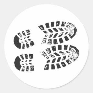 Sneakers Black & White Imprint Classic Round Sticker