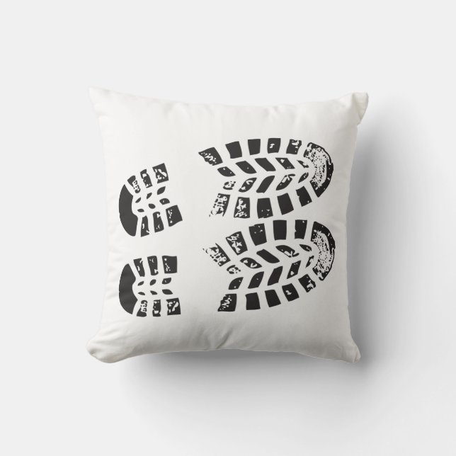Sneakers Black & White Imprint Cushion (Front)