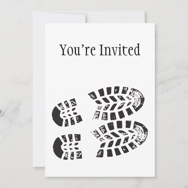 Sneakers Black & White Imprint Invitation (Front)