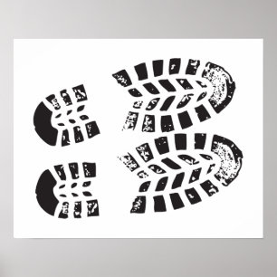 Sneakers Black & White Imprint Poster
