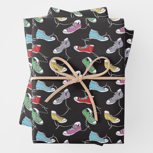 Sneakers Pattern Wrapping Paper Sheet (In situ)