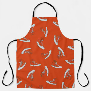 Sneakers Red: Vintage Seamless Print Apron
